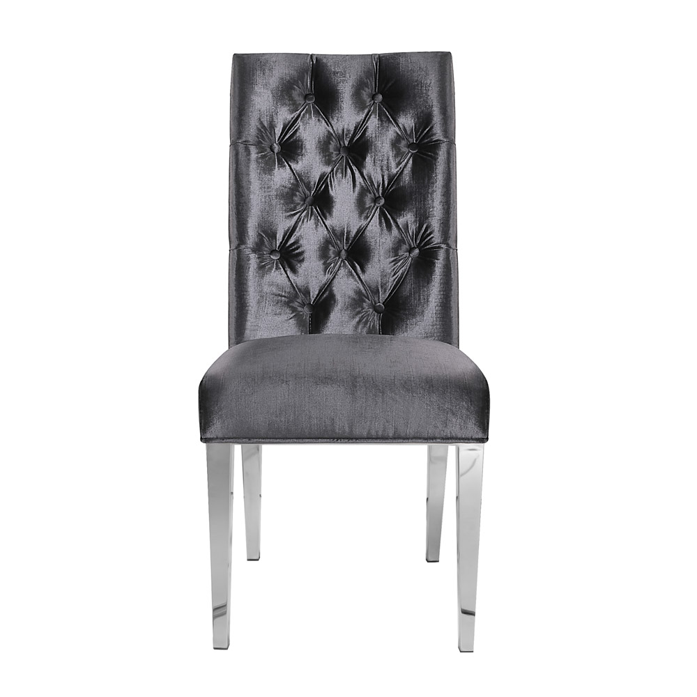 Leslie Dining Chair: Charcoal Velvet